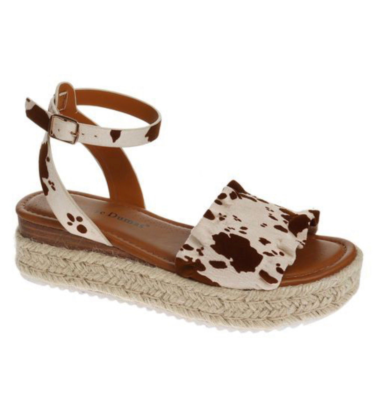 Cow print platform sandals hot sale