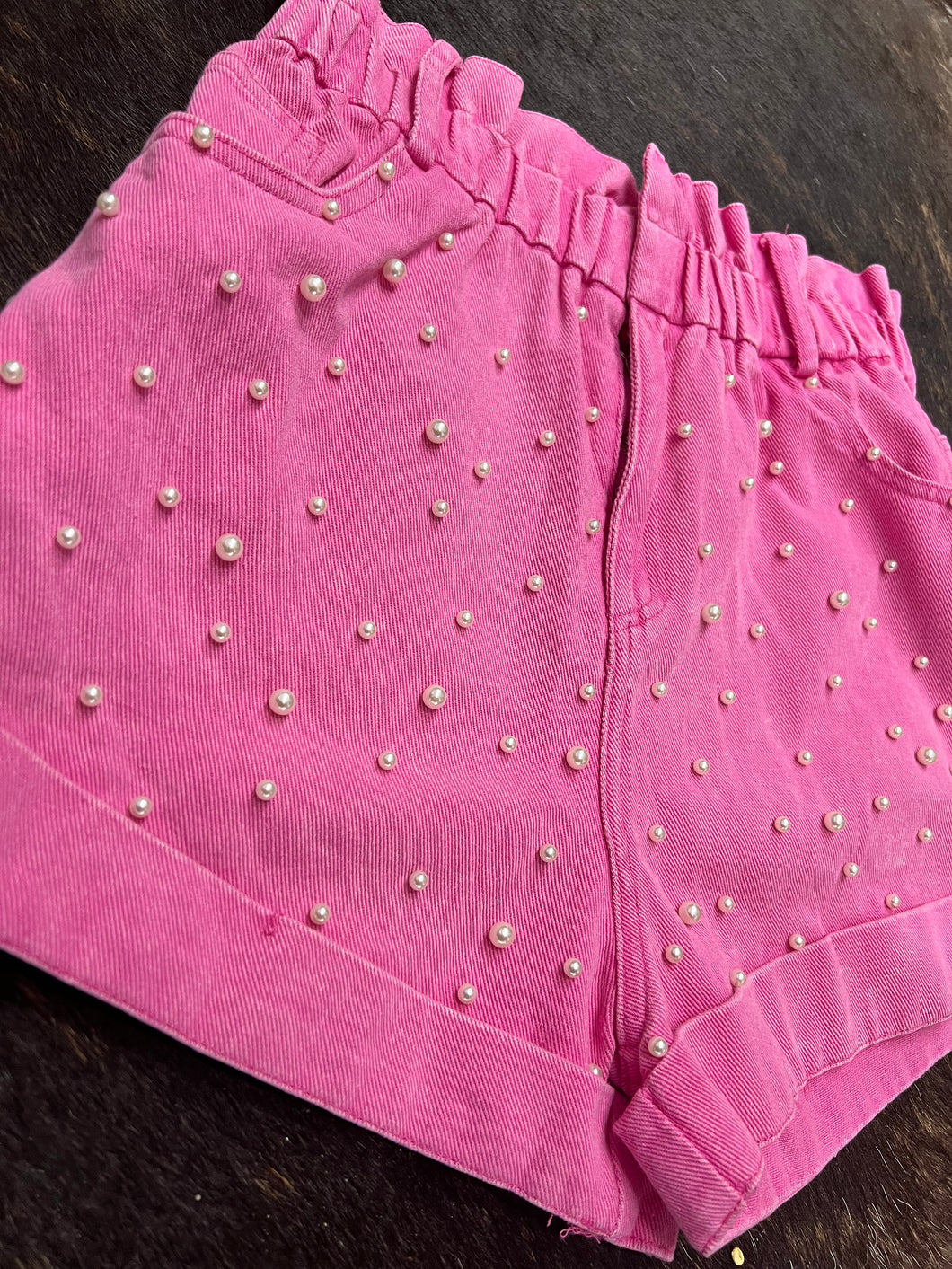 Pink Pearl Paperbag Shorts