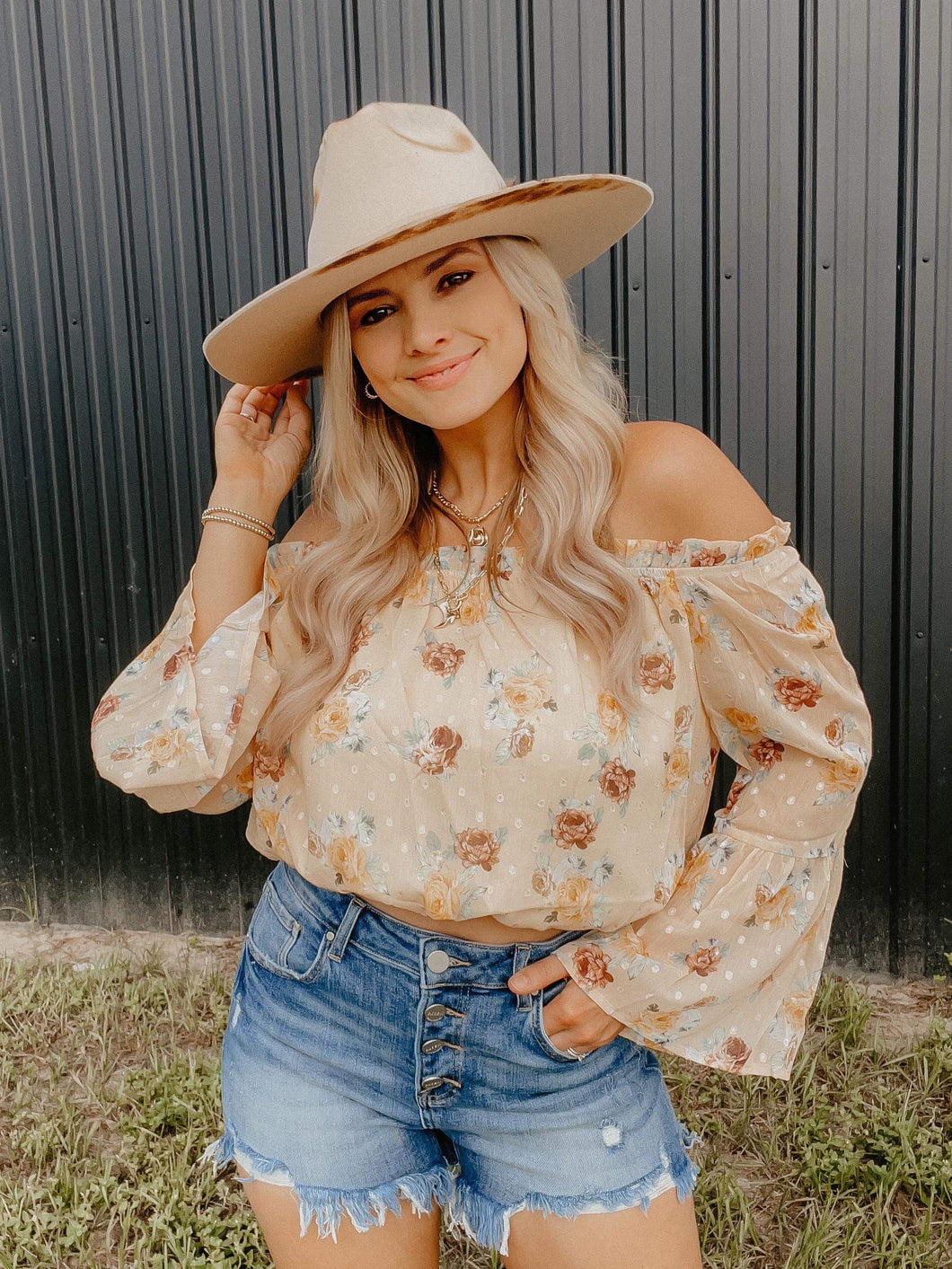 Yellow Floral Bell Top