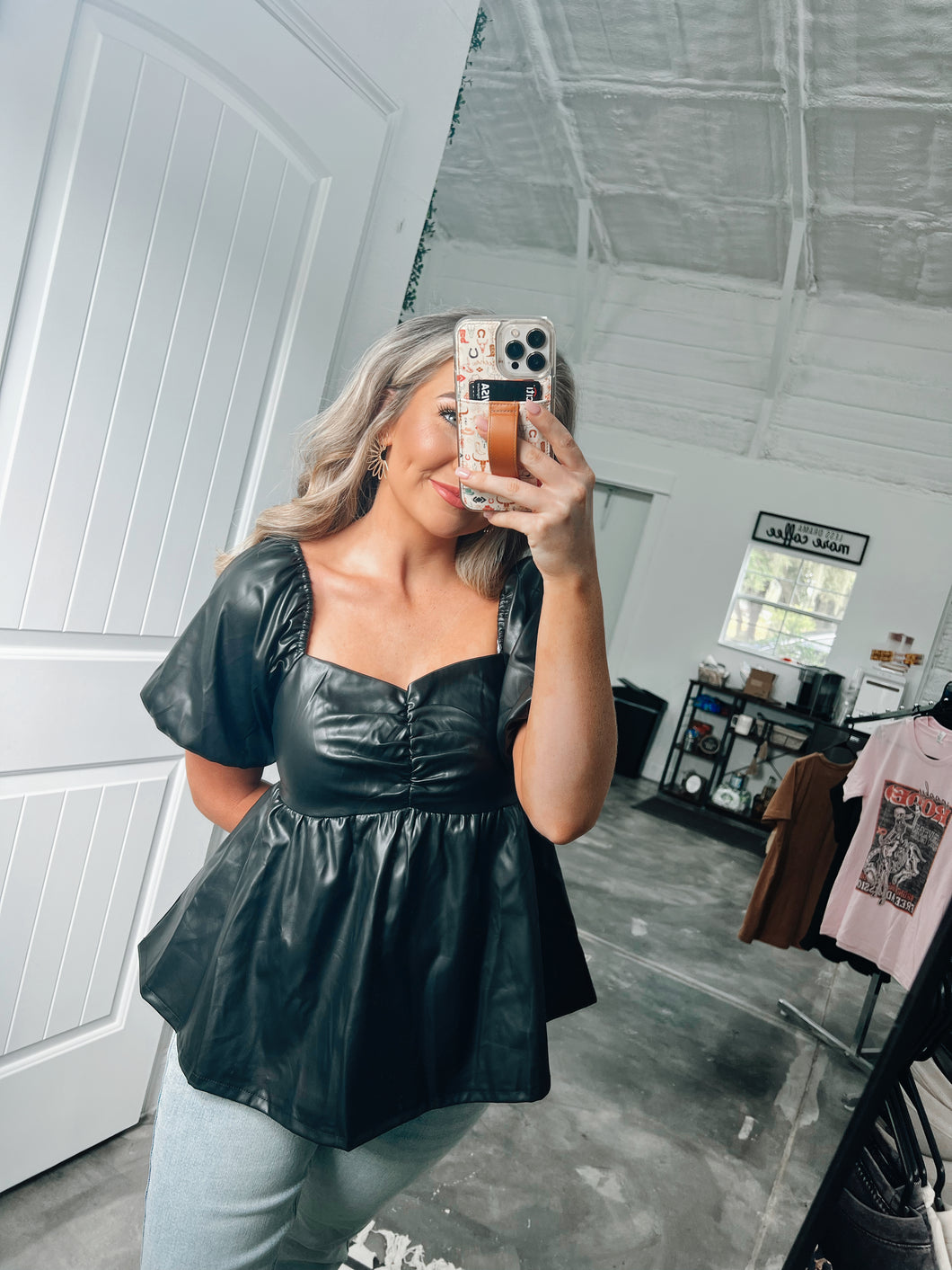 Leather Sweetheart Top