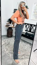 Load image into Gallery viewer, Striped Tummy Control Judy Blue Straight Jeans
