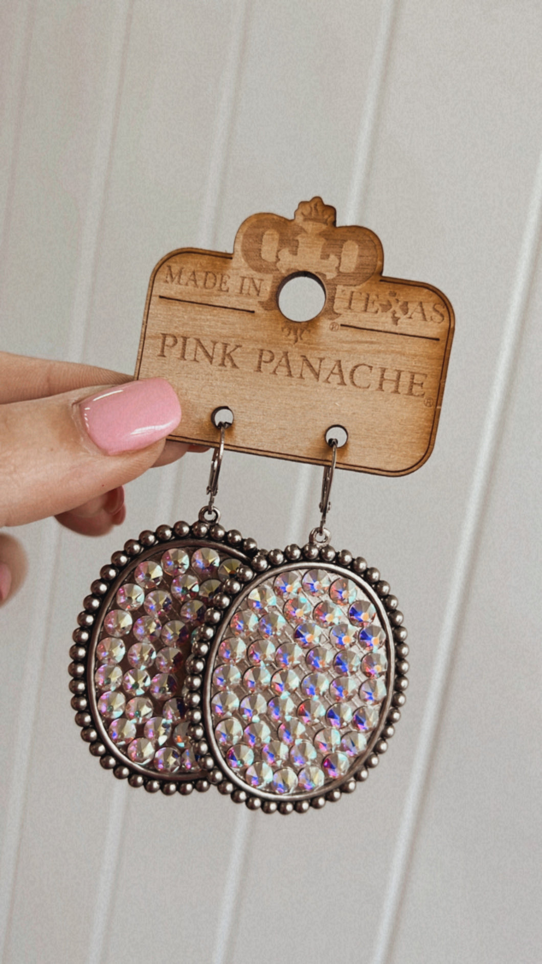 Pink Panache Silver Oval Earrings
