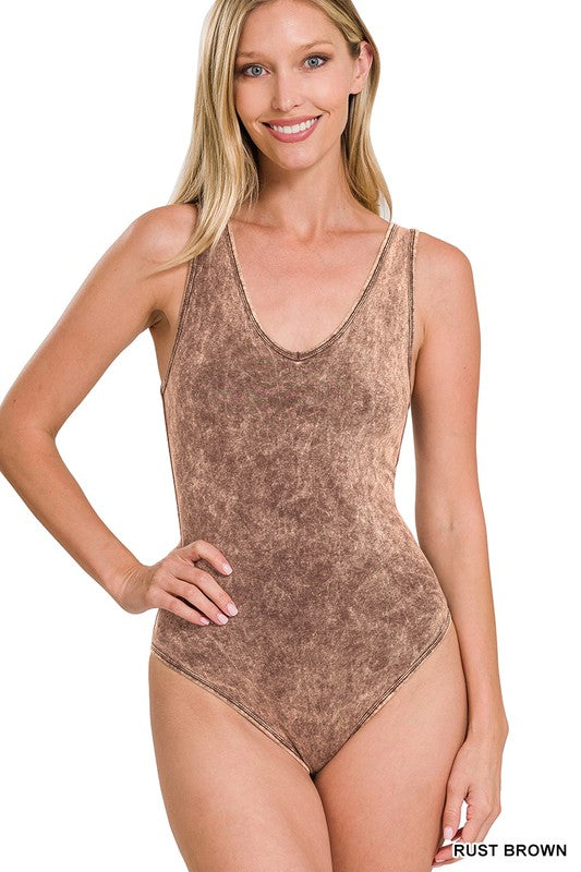 Washed Tank Bodysuits (Multiple Colors Available)