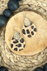 Downey Cove Leopard Split Teardrop Earrings