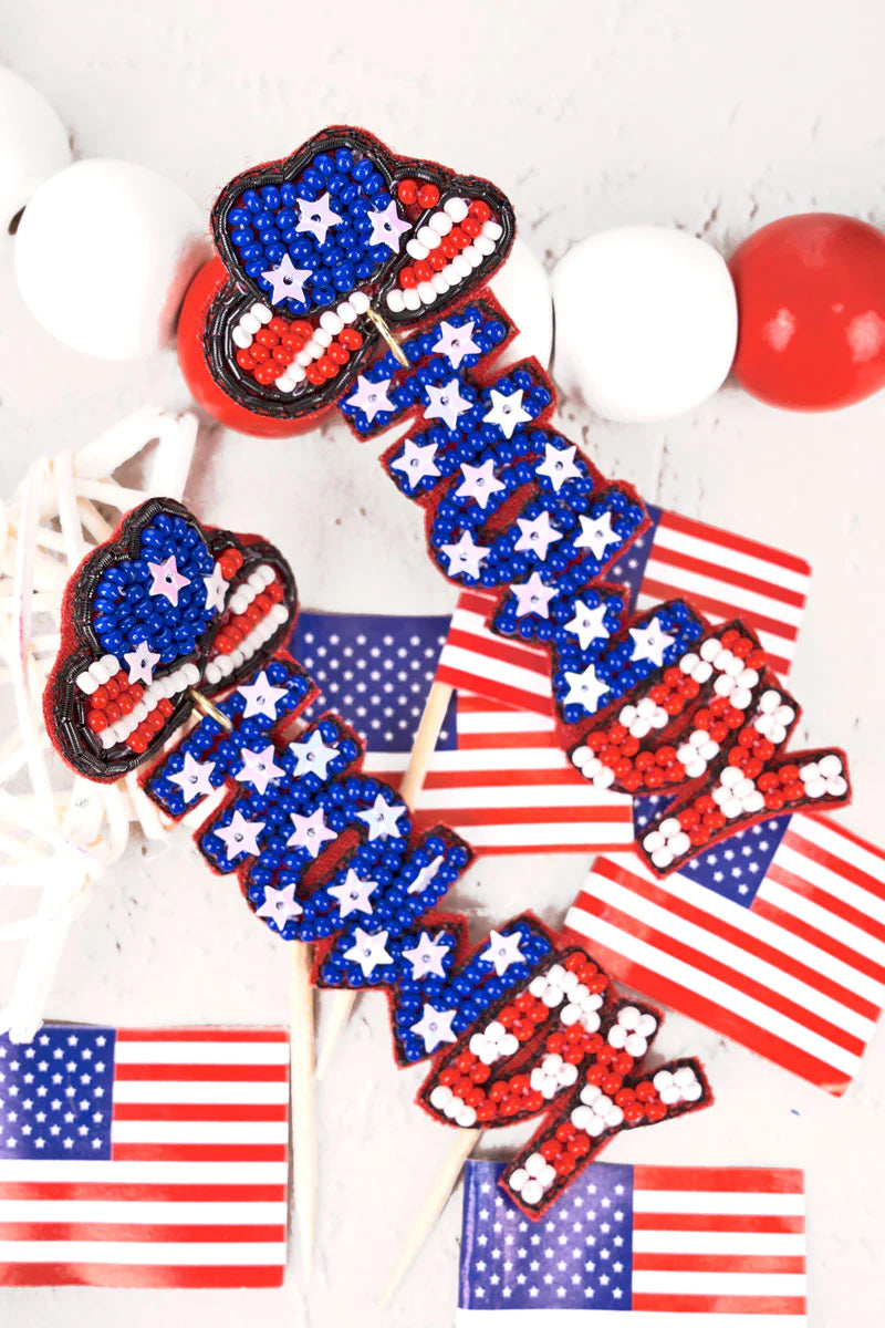 Patriotic Howdy Earrings