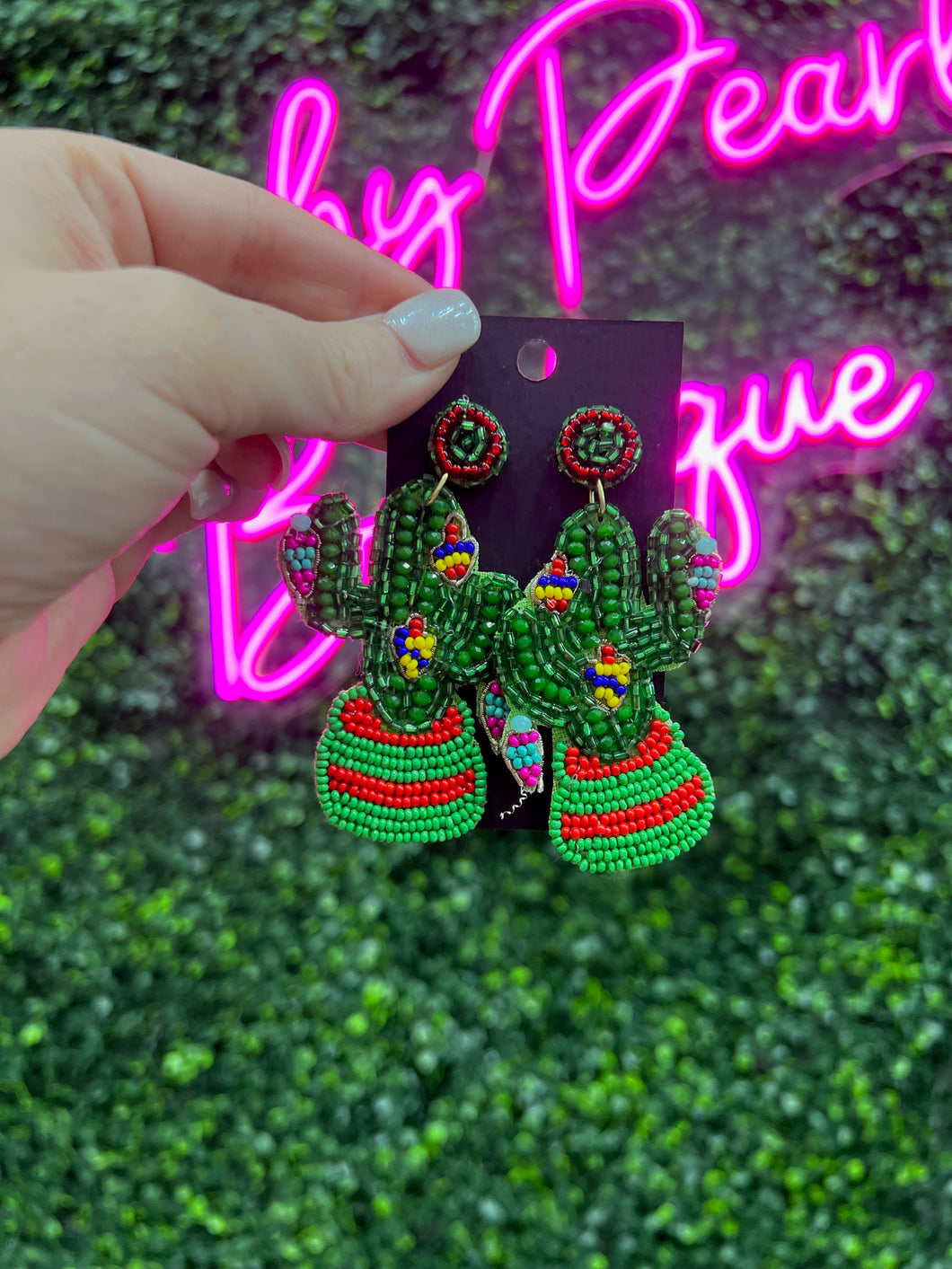 Cactus Christmas Tree Earrings