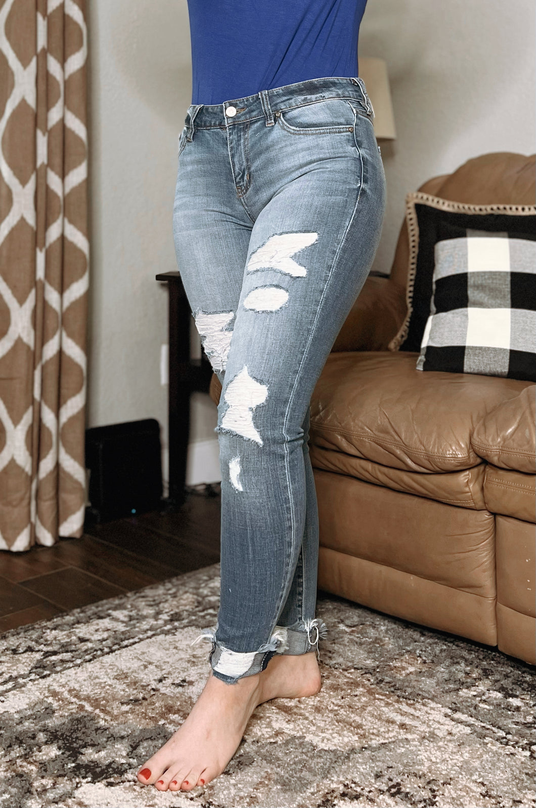 Kancan Mid-Rise Ankle Skinny Jeans